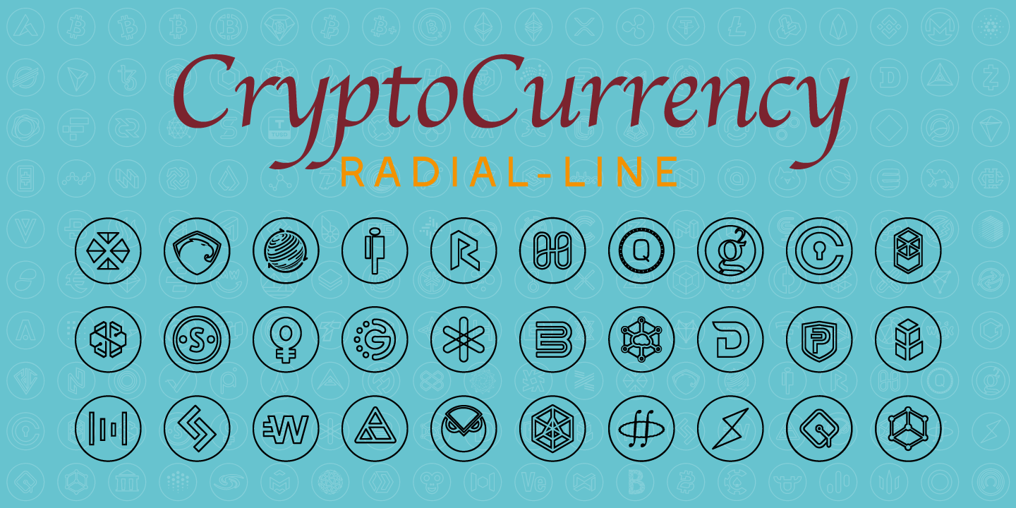 Beispiel einer Cryptocurrency Radial-Schriftart